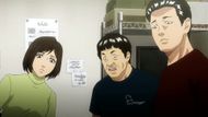 Sato protects Misaki from a murderer (Image via Tezuka Productions)